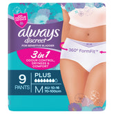 Always Discreet Plus Underwear 9 Medium Pants For Bladder Leaks and Adult Incontinence
